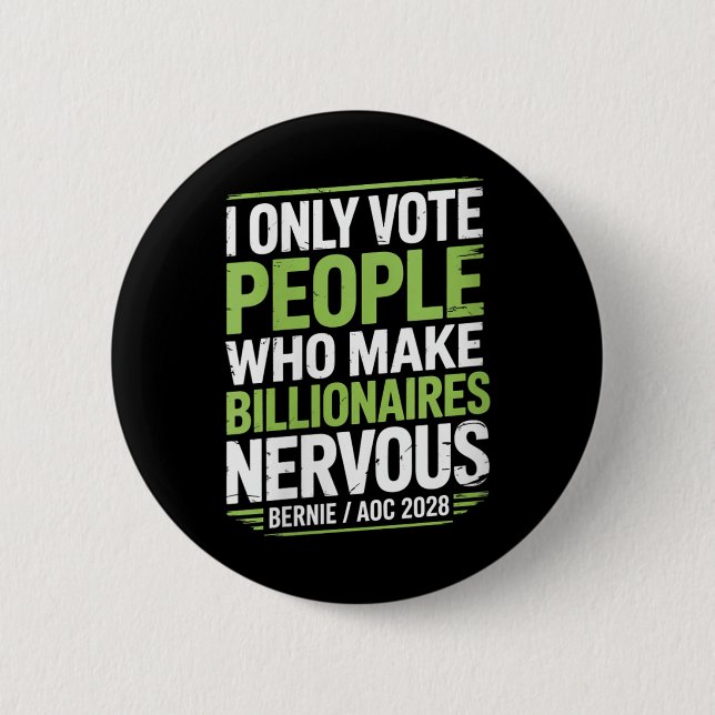 Chapa Redonda De 5 Cm Mujeres Bernie Sanders Y Aoc 2028 Presidenta C (Anverso)