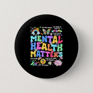 Chapa Redonda De 5 Cm Mujeres con conciencia de enfermedad mental del ce