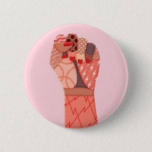 Chapa Redonda De 5 Cm Mujeres de arte moderno protestan