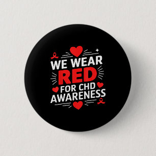 Chapa Redonda De 5 Cm Mujeres En Febrero Usamos Rojo Conciencia De Chd C