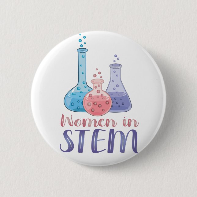 Chapa Redonda De 5 Cm Mujeres en STEM (Anverso)