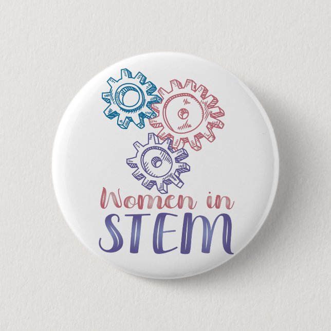 Chapa Redonda De 5 Cm Mujeres en STEM (Anverso)