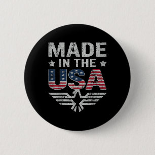 Chapa Redonda De 5 Cm Mujeres hombres del 4 de julio Bandera americana p