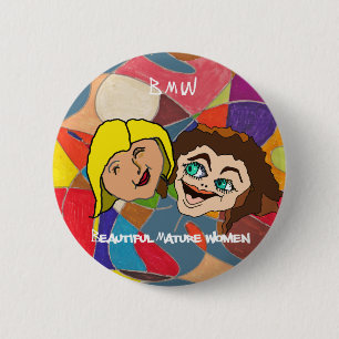 Chapa Redonda De 5 Cm Mujeres maduras hermosas