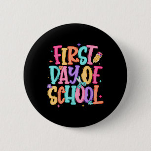 Chapa Redonda De 5 Cm Mujeres Maestras Preppy Primer Día De Colegio Niño
