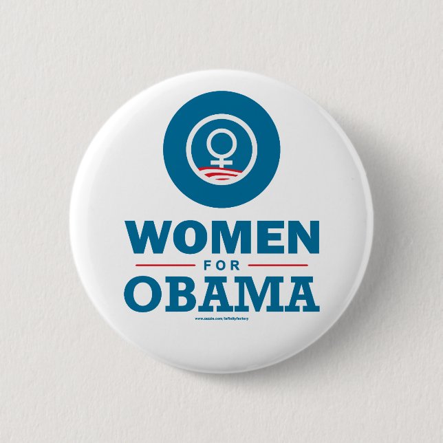 Chapa Redonda De 5 Cm Mujeres por Obama (Anverso)