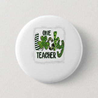 Chapa Redonda De 5 Cm Mujeres Shamrock, profesora afortunada St Patrick