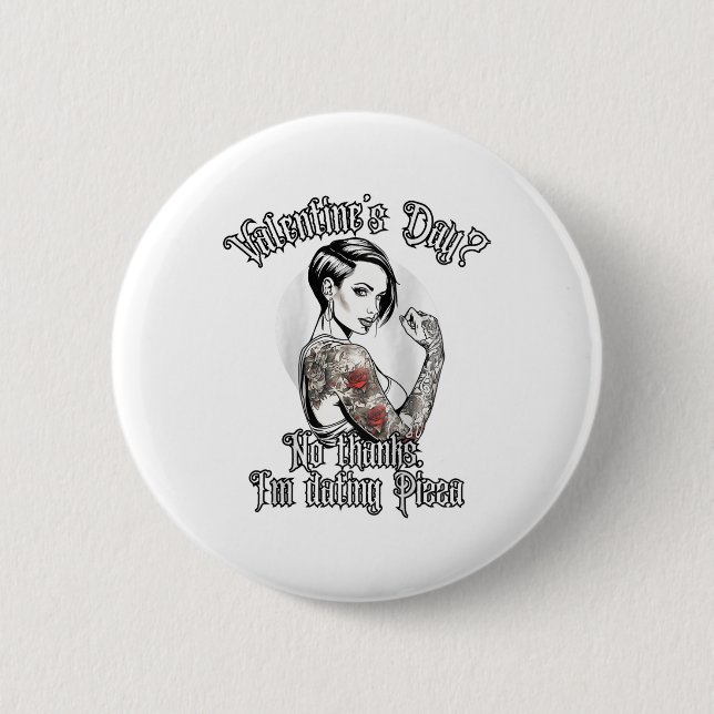 Chapa Redonda De 5 Cm Mujeres Tatotadas De Mujer Soltera Enganchada A La (Anverso)