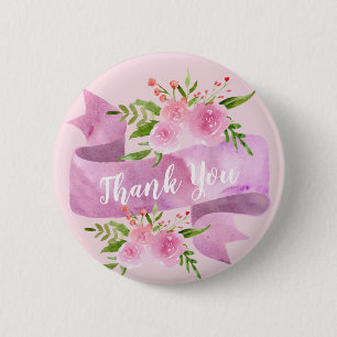 Chapa Redonda De 5 Cm Mujeril Bonito Chic Flor Rosa Rosado Gracias