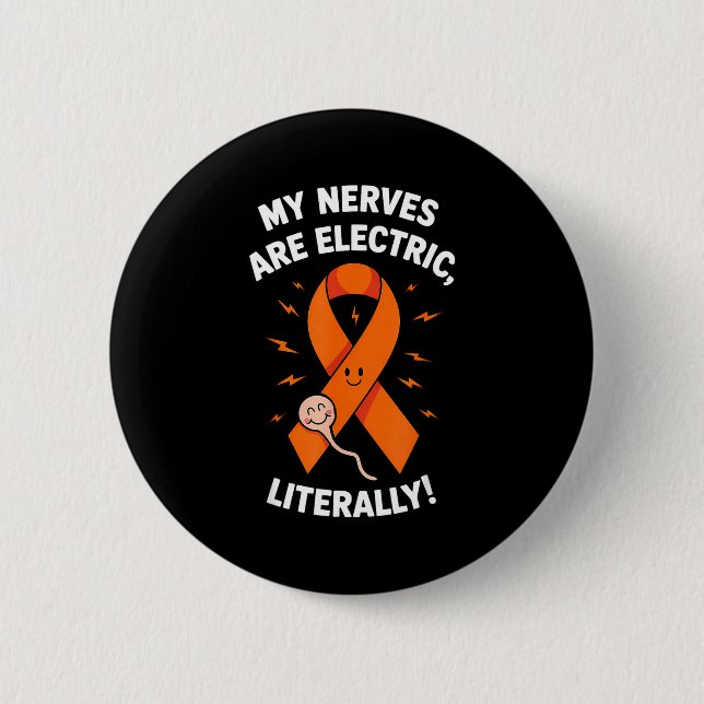 Chapa Redonda De 5 Cm Multiple Sclerosis Awareness 2025 -orange Ribbon_  (Anverso)