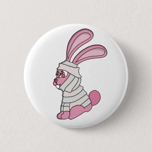 Chapa Redonda De 5 Cm Mummy Rabbit (Anverso)
