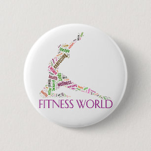 Chapa Redonda De 5 Cm Mundo de fitness