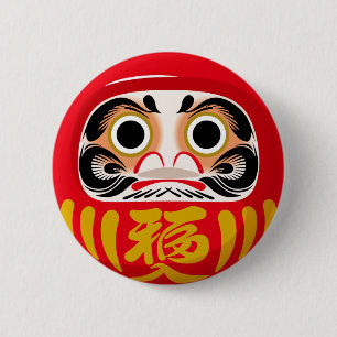 Chapa Redonda De 5 Cm muñeca Daruma (amuleto tradicional japonés de buen