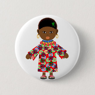 Chapa Redonda De 5 Cm Muñeca del Zulú