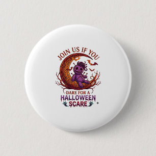 Chapa Redonda De 5 Cm Muñeca Voodoo Crescente de Halloween Atrevida Purp