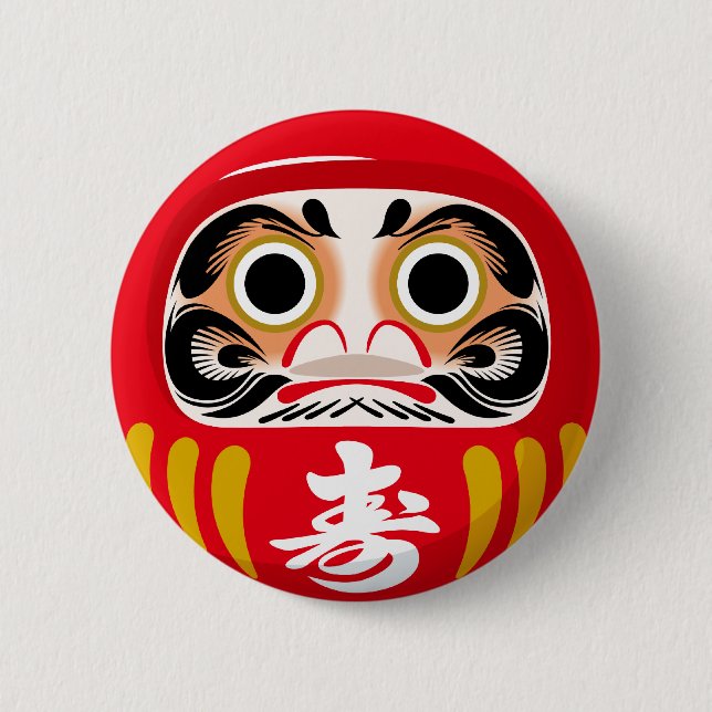 Chapa Redonda De 5 Cm Muñeco Daruma (Anverso)
