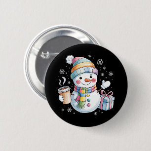 Chapa Redonda De 5 Cm Muñeco de nieve de Navidad Regalo Fiesta Invierno 