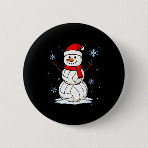 Chapa Redonda De 5 Cm Muñeco de nieve de voleibol Feliz Navidad Divertid