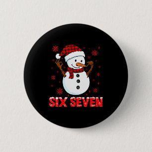 Chapa Redonda De 5 Cm Muñeco de nieve Seis Siete Meme jerga 6 7 Divertid