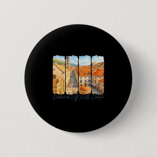 Chapa Redonda De 5 Cm Murallas de la Ciudad de Dubrovnik Croacia Viaje P