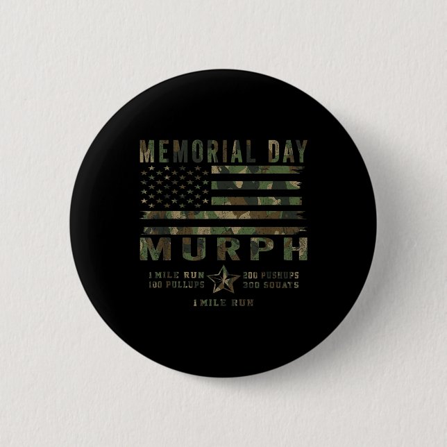 Chapa Redonda De 5 Cm Murph Challenge Memorial Day Workout Gym Us (Anverso)