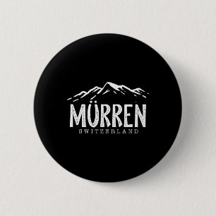 Chapa Redonda De 5 Cm Murren Suiza Montañas Esquiador Suizo Esquí