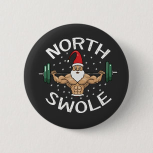 Chapa Redonda De 5 Cm Músculo divertido del norte Swan Santa Navidades F