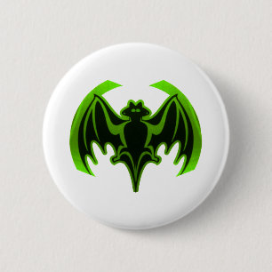 Chapa Redonda De 5 Cm MUSEO Verde en murciélago regalos de Zazzle