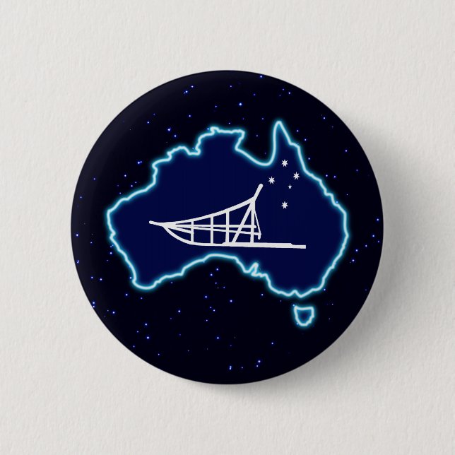 Chapa Redonda De 5 Cm Mushing Down Under (Anverso)