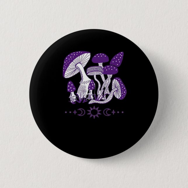 Chapa Redonda De 5 Cm Mushroom Whimsigoth Vibes (Anverso)