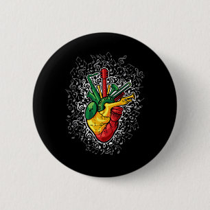 Chapa Redonda De 5 Cm Música Corazón Mes de la Historia Negra Colores Ho