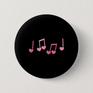 Chapa Redonda De 5 Cm Música Corazón Nota Musical Divertido Músico Niños