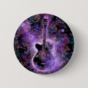 Chapa Redonda De 5 Cm Música de guitarra romántica - Espacio mágico