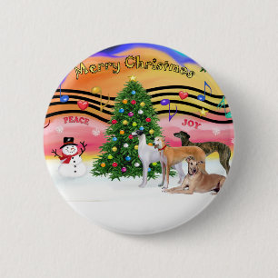 Chapa Redonda De 5 Cm Música de Navidad 2 - Galgos (cuatro)
