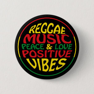Chapa Redonda De 5 Cm Música de reggae con dichos y citas positivas