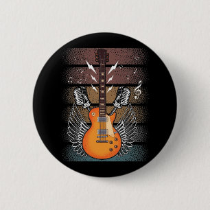 Chapa Redonda De 5 Cm Música de rock de banda de cantante de guitarra e
