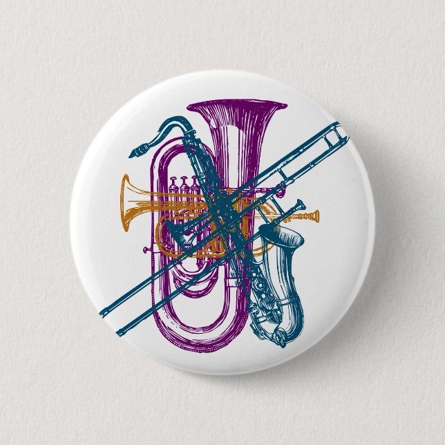 Chapa Redonda De 5 Cm Música del carnaval (Anverso)