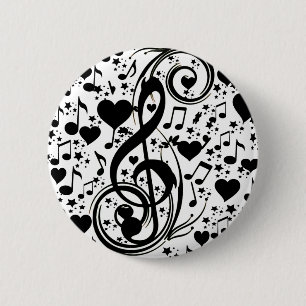 Chapa Redonda De 5 Cm Música del corazón_