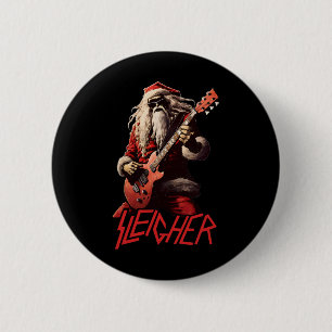 Chapa Redonda De 5 Cm Música divertida de Navidad heavy metal para desli