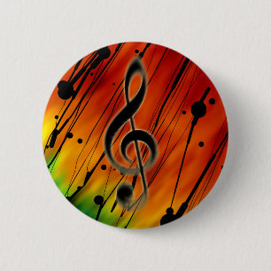 Chapa Redonda De 5 Cm Música entintada