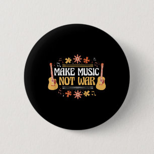 Chapa Redonda De 5 Cm Música - Guitarra - Haz música, no guerra