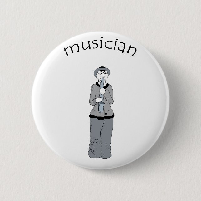 Chapa Redonda De 5 Cm músico (Anverso)