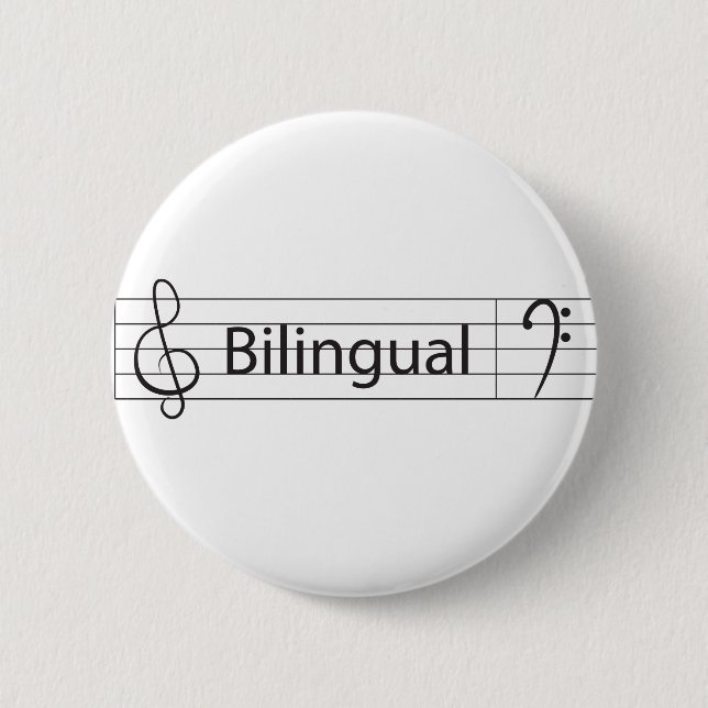 Chapa Redonda De 5 Cm Músico Bilingual (Anverso)