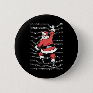 Chapa Redonda De 5 Cm Músico Navidad Divertido Santa Claus Subiendo Ovej