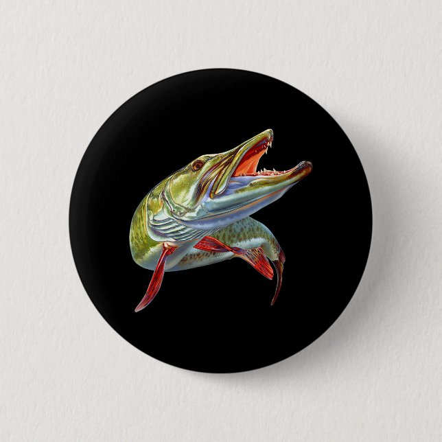 Chapa Redonda De 5 Cm Muskie Hunter Musky Fishman Lure Fly Fishing (Anverso)