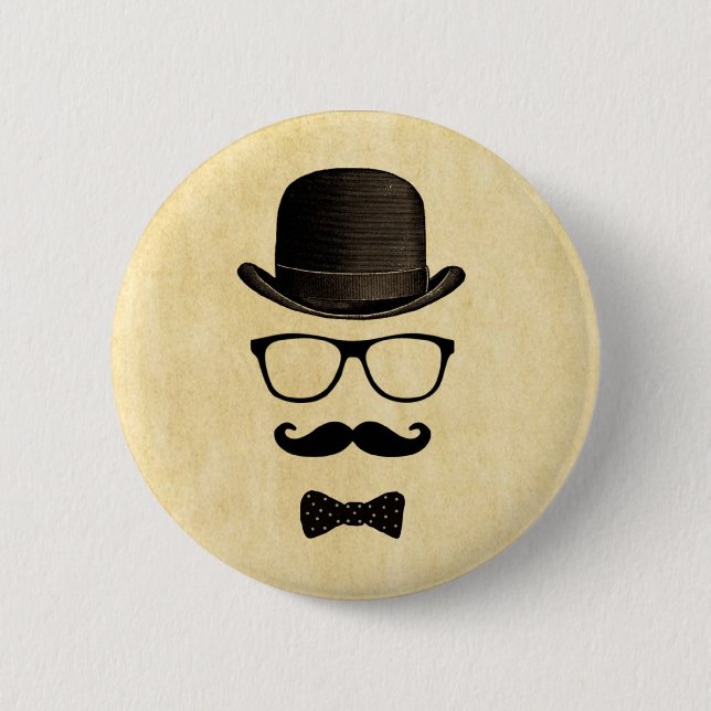 Chapa Redonda De 5 Cm Mustache Man (Anverso)