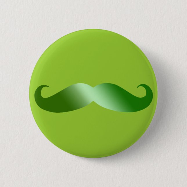 Chapa Redonda De 5 Cm Mustache verde (Anverso)