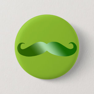 Chapa Redonda De 5 Cm Mustache verde