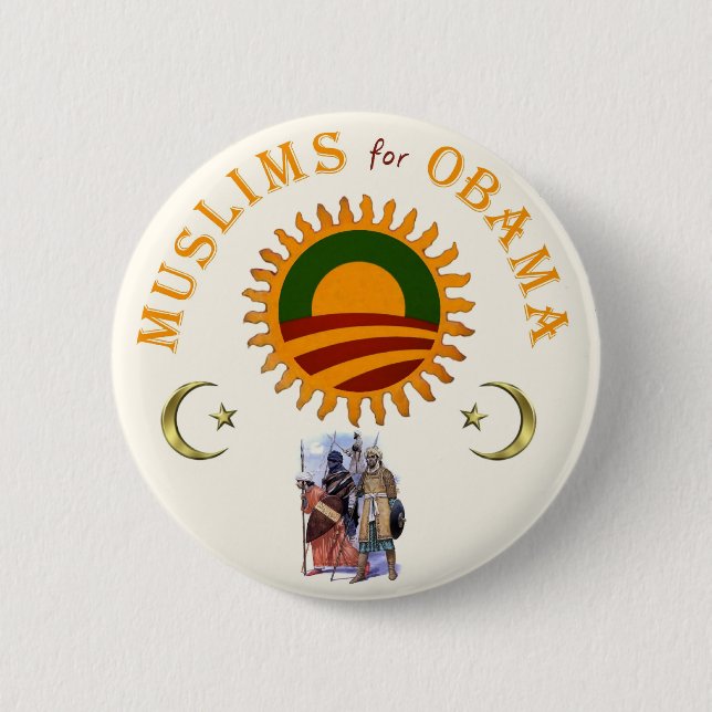 Chapa Redonda De 5 Cm Musulmanes para Obama (Anverso)