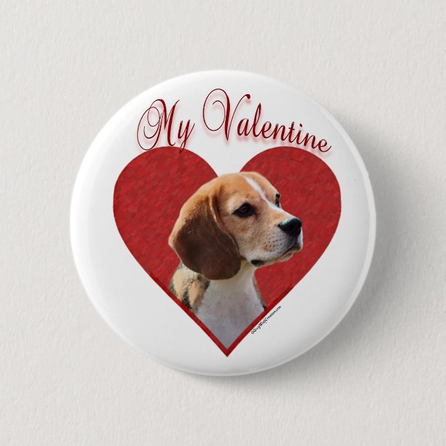 Chapa Redonda De 5 Cm My Beagle Valentine (Anverso)